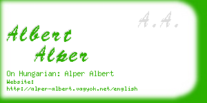 albert alper business card